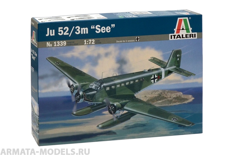 1339ИТ Самолет JU-52 3m FLOATPLANE Italeri