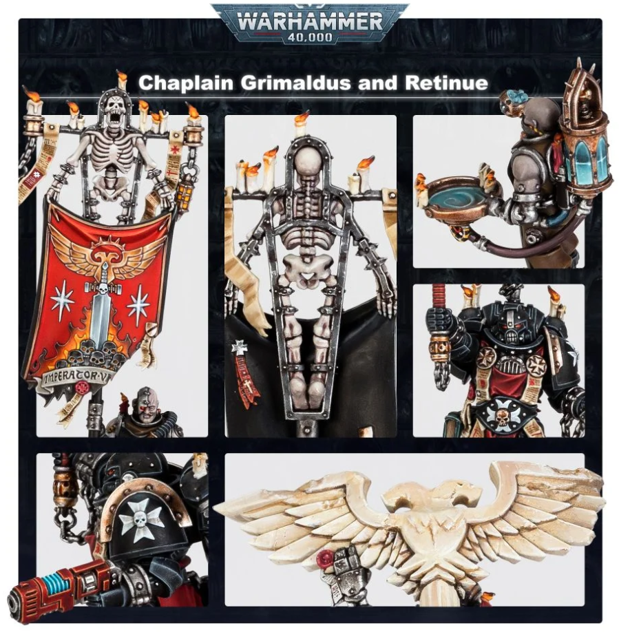 55-44GW Набор Черные Храмовники. Капеллан Гримальд со Свитой (Black Templars Chaplain Grimaldus & Retinue)