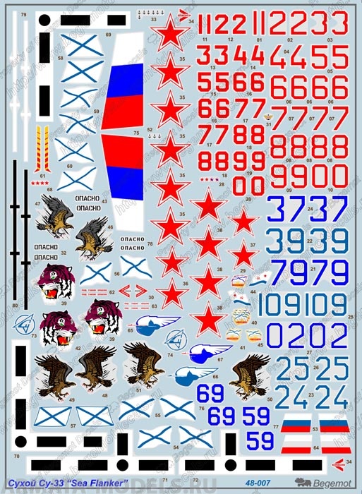 48007 Декаль Сухой Су-33