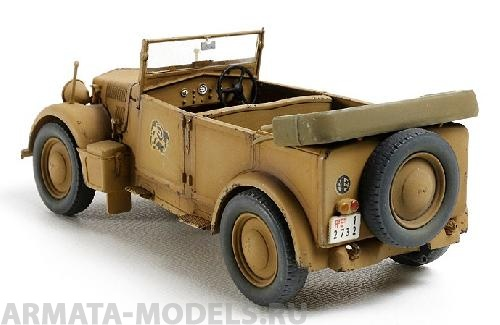 37014T Штабная машина итальянской и немецкой армии 508CM Coloniale с фигурами водителя и офицера Tamiya