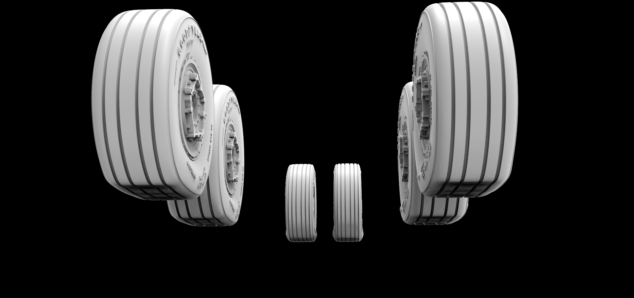 AM7291 Высокодетализированные колеса для C-130H под нагрузкой