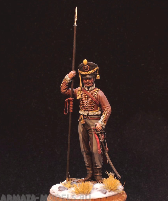 CHM-54200(M). Рядовой армейских гусарских полков, Россия 1812-14 гг. 54 мм. Материал - белый металл. Chronos Miniatures