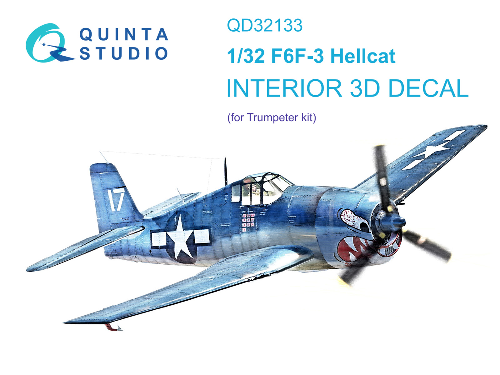 QD32133 3D Декаль интерьера кабины F6F-3 Hellcat (Trumpeter)