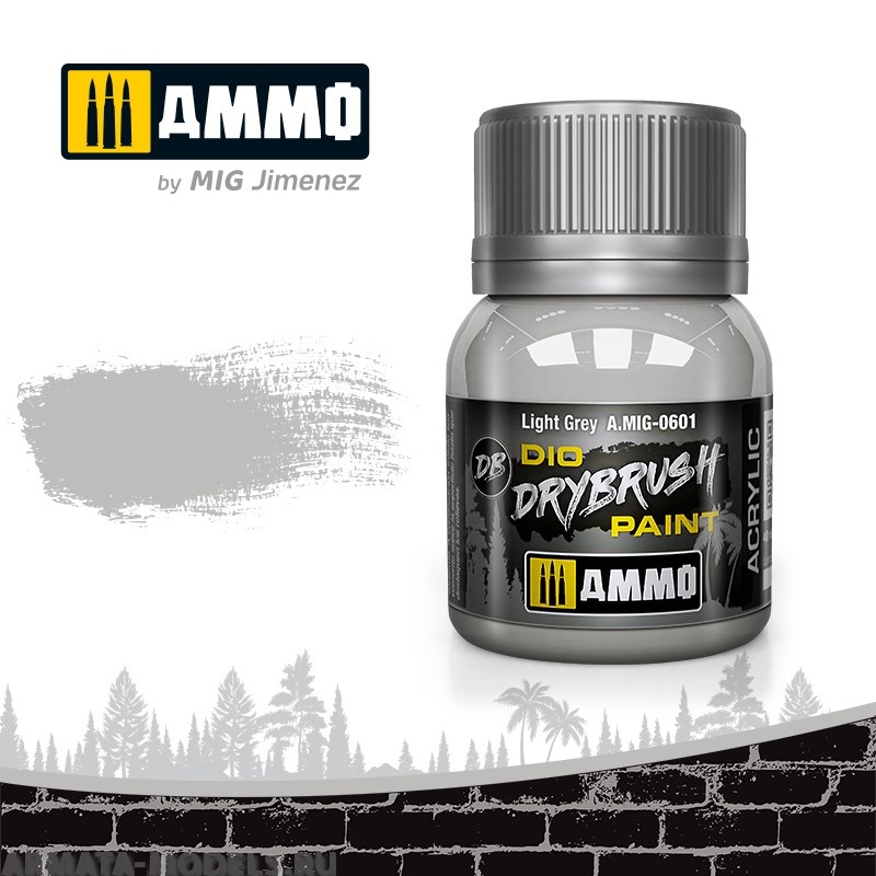 AMIG0601 Ammo Mig Краска акриловая DRYBRUSH  Light Grey