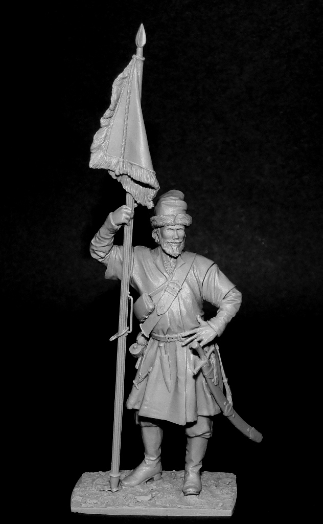 CHM-54126(M). Подпрапорщик рейтарских полков, Россия 1655-99 гг. 54 мм. Материал - белый металл. Chronos Miniatures