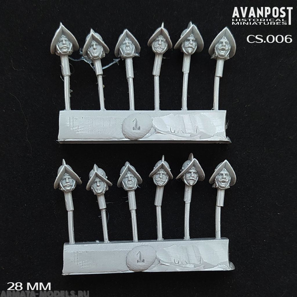 CS.006АП Головы пехоты Тридцатилетней войны, набор 02
