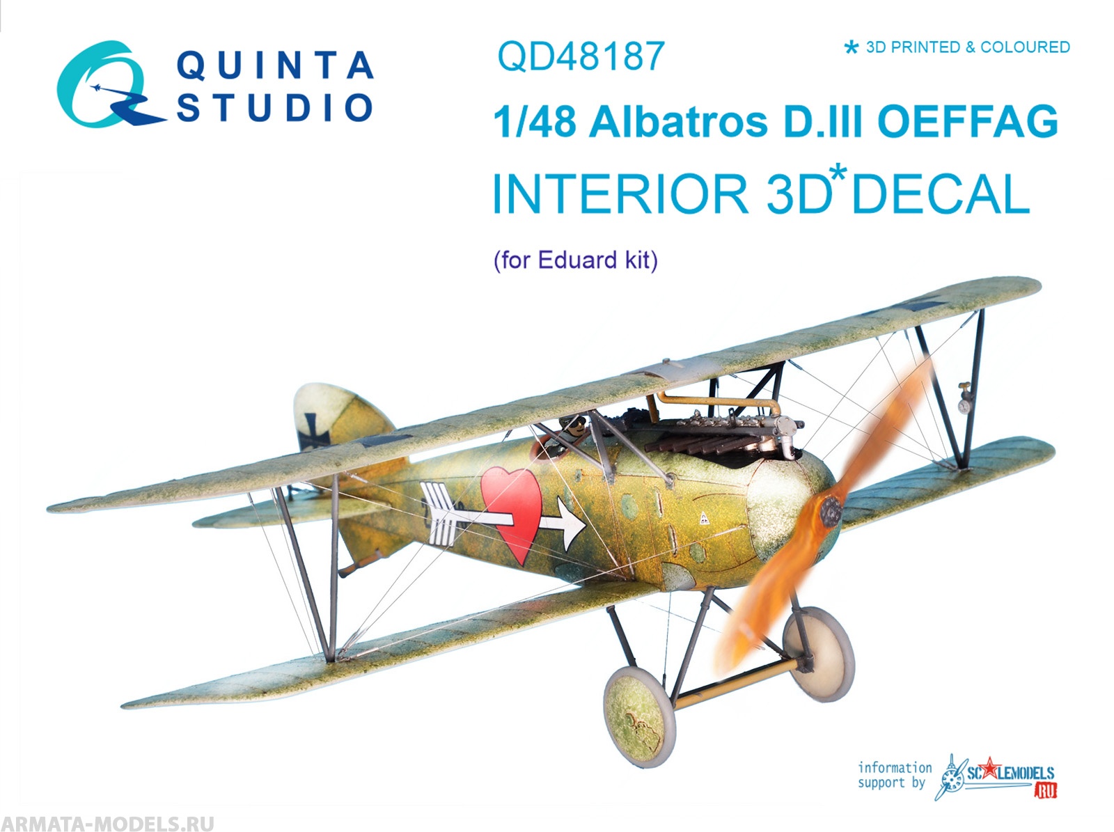 QD48187 3D Декаль интерьера кабины Albatros D.III OEFFAG (для модели Eduard)