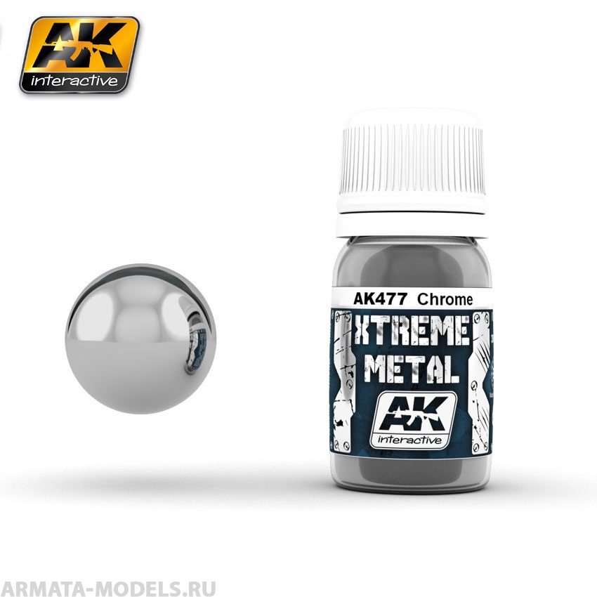 AK477 Краска металлик XTREME METAL CHROME