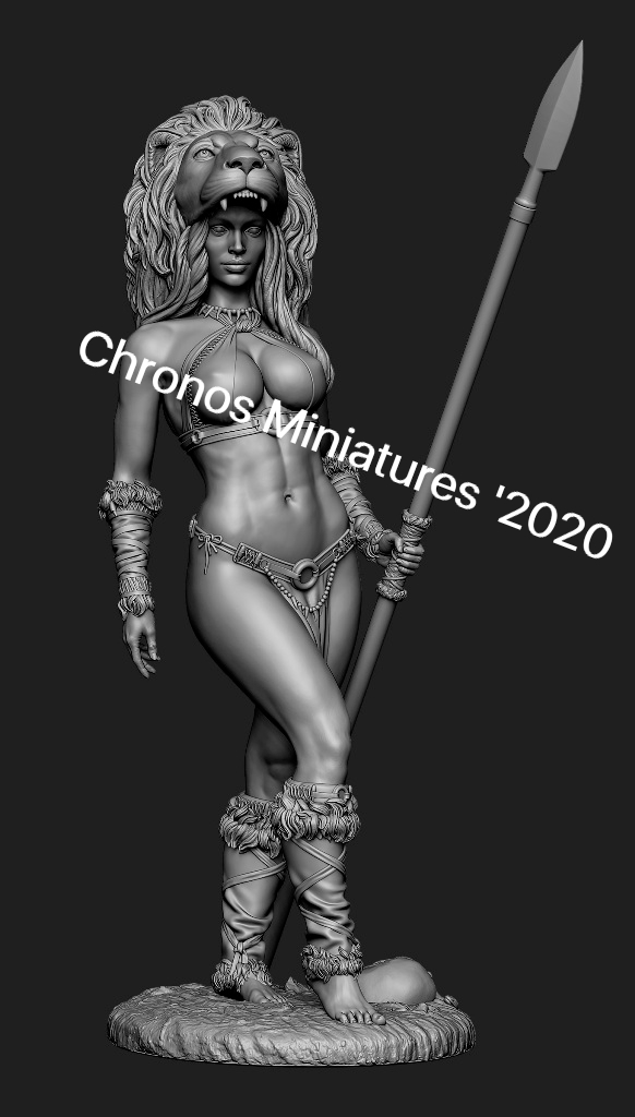 CHM-75047. Миры Фэнтези: Дикарка. 75 мм. Материал - смола. Chronos Miniatures