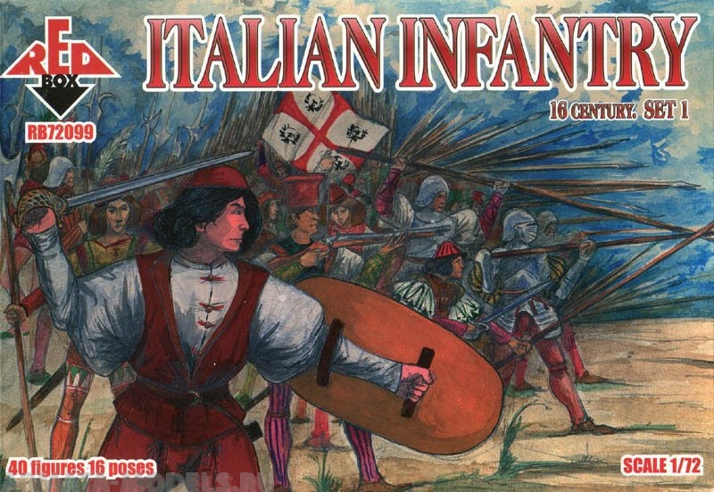 RB72099 Фигуры Italian Infantry. Set 1. 16 century  Red Box