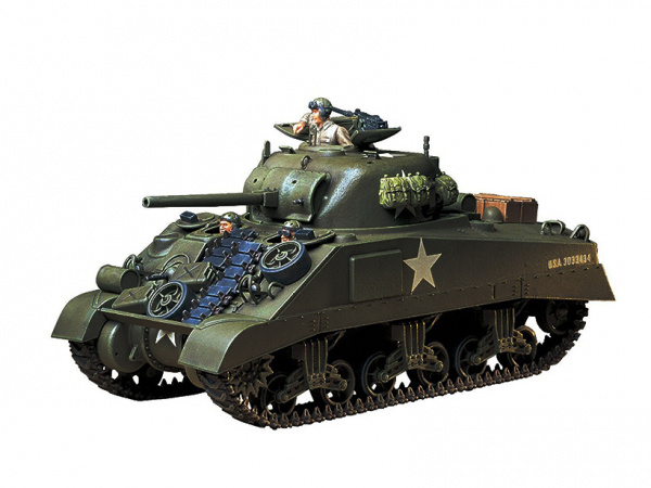 35190T Американский средний танк М4 Sherman (ранняя версия) 1942г. с 3 фигурами танкистов Tamiya