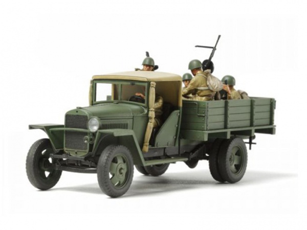32577T Советский полуторатонный грузовик с фигурой водителя и четырьмя бойцами. Tamiya