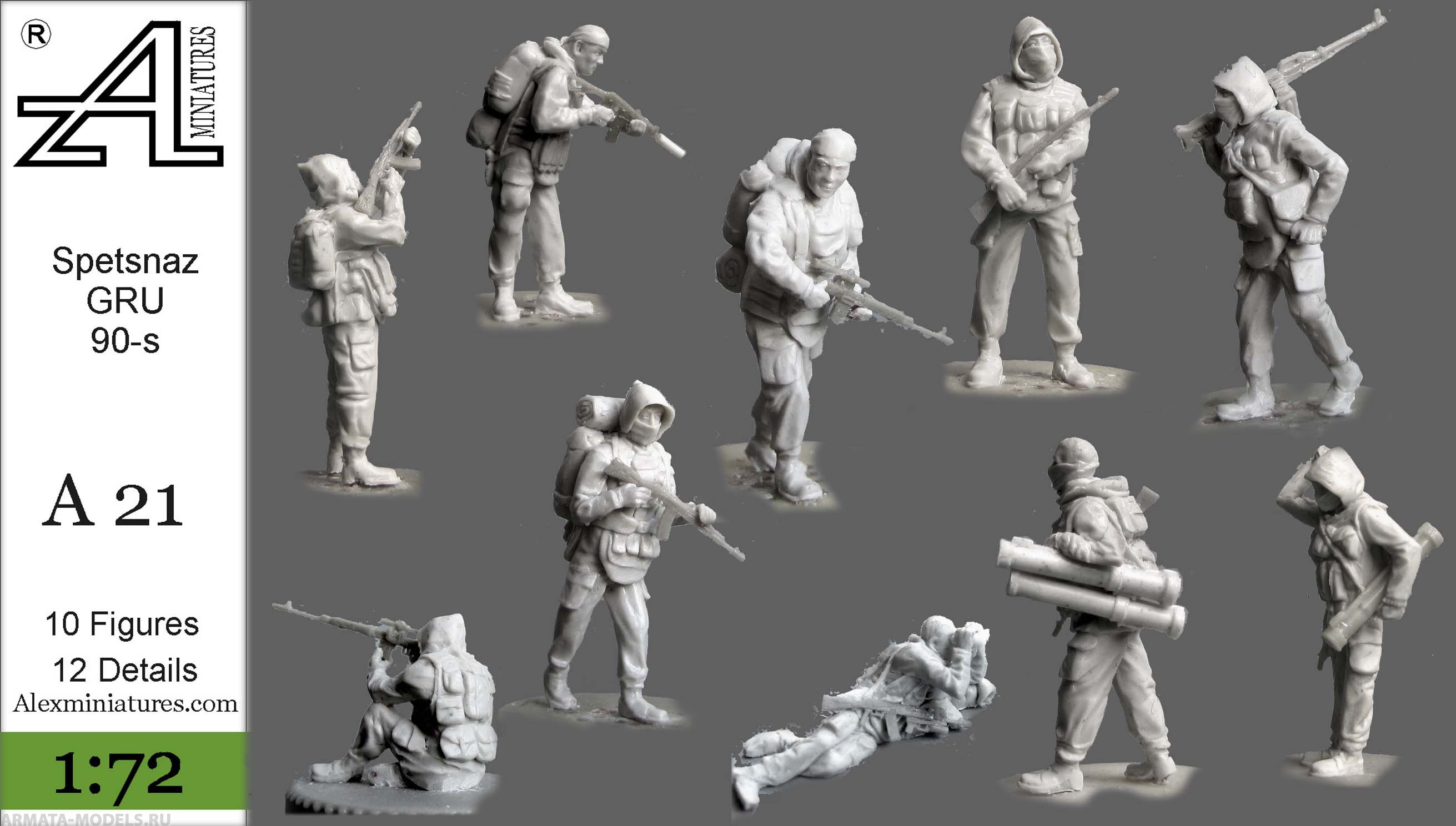 А21 Спецназ ГРУ 90-е годы , 1:72 Alex miniatures