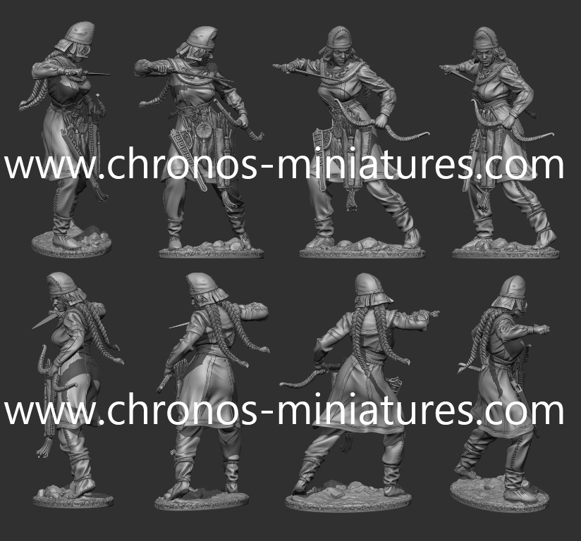 CHM-54283. Скифская знатная женщина, 4 век до н.э. 54 мм. Материал - смола. Chronos Miniatures