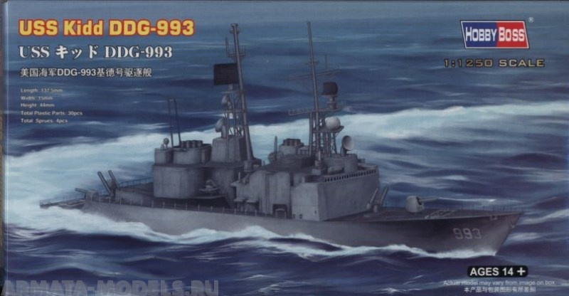 82507 Корабль USS Kidd DDG-993 Hobby Boss