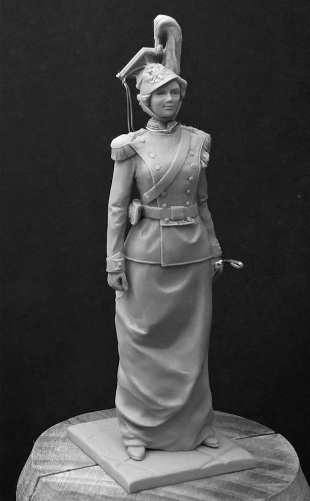 CHM-54080(M). Великая Княгиня Татьяна Николаевна Романова в мундире шефа 8-го Вознесенского Уланского полка, Россия 1912-14 гг. 54 мм. Материал - белый металл. Chronos Miniatures