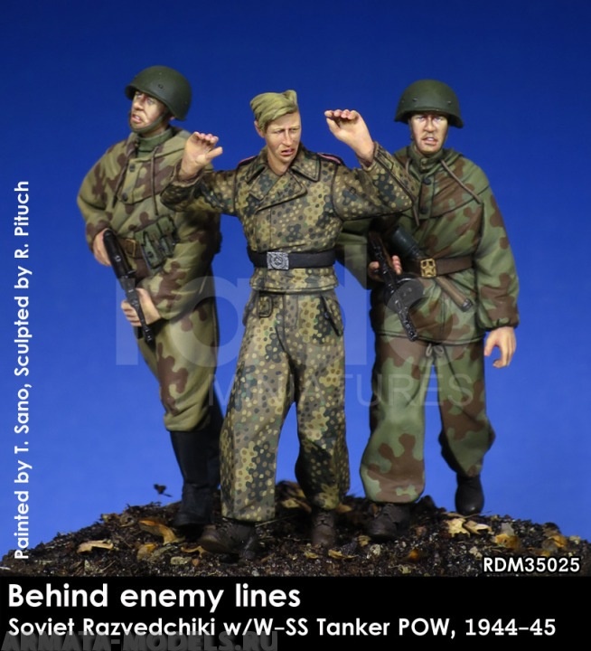 RDM35025 Советский солдат Soviet Razvedchiki w/W-SS tanker POW, 1944-45 RADO MINIATURES