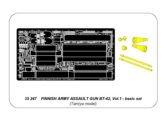 ABR-35-247  Дополнения для  Finish Army Assault Gun BT-42 vol.1 для Tamiya 1/35