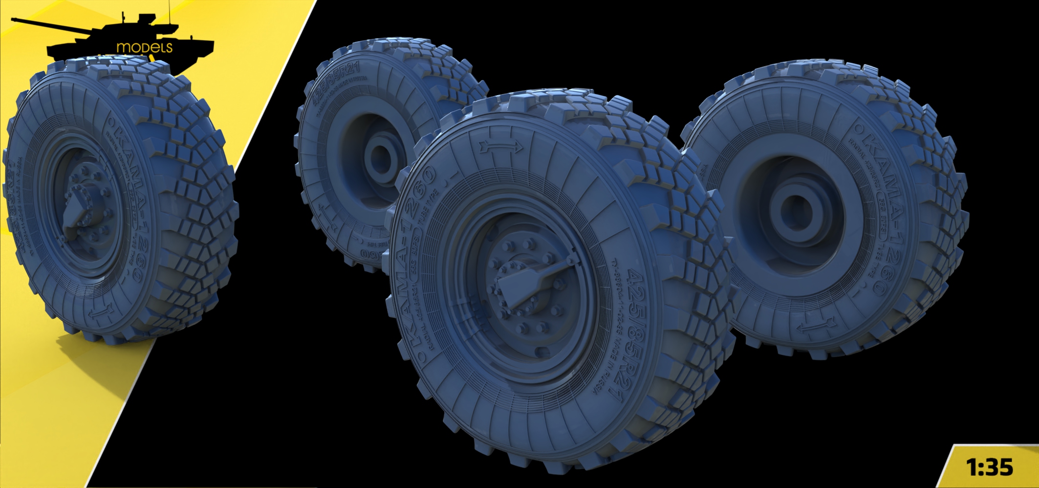 AM35893 Высокодетализированные колеса под нагрузкой для БМП Выстрел Arma Models