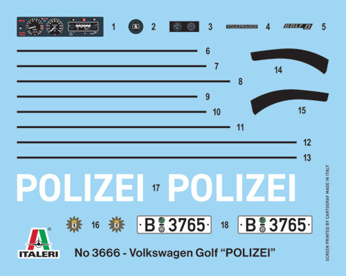 3666 ИТ VW GOLF POLIZEI Italeri