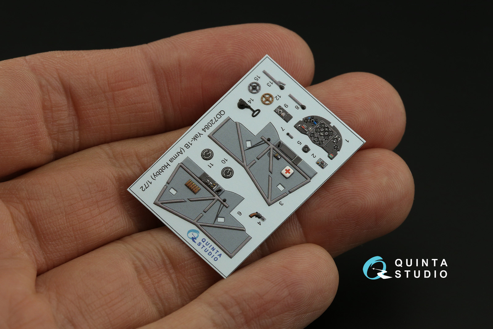 QD72084 3D Декаль интерьера кабины Як-1Б (Arma Hobby)