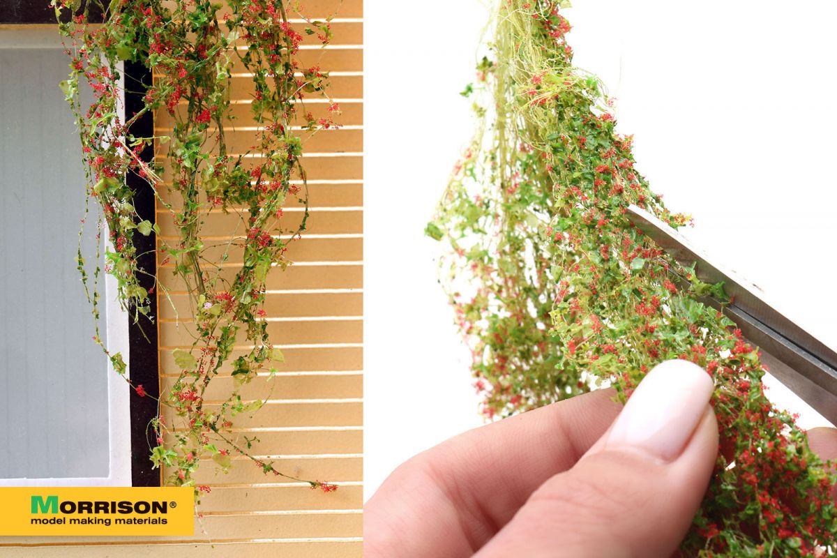 140cvn002 Цветочные вьюны для диорамы. Красные.