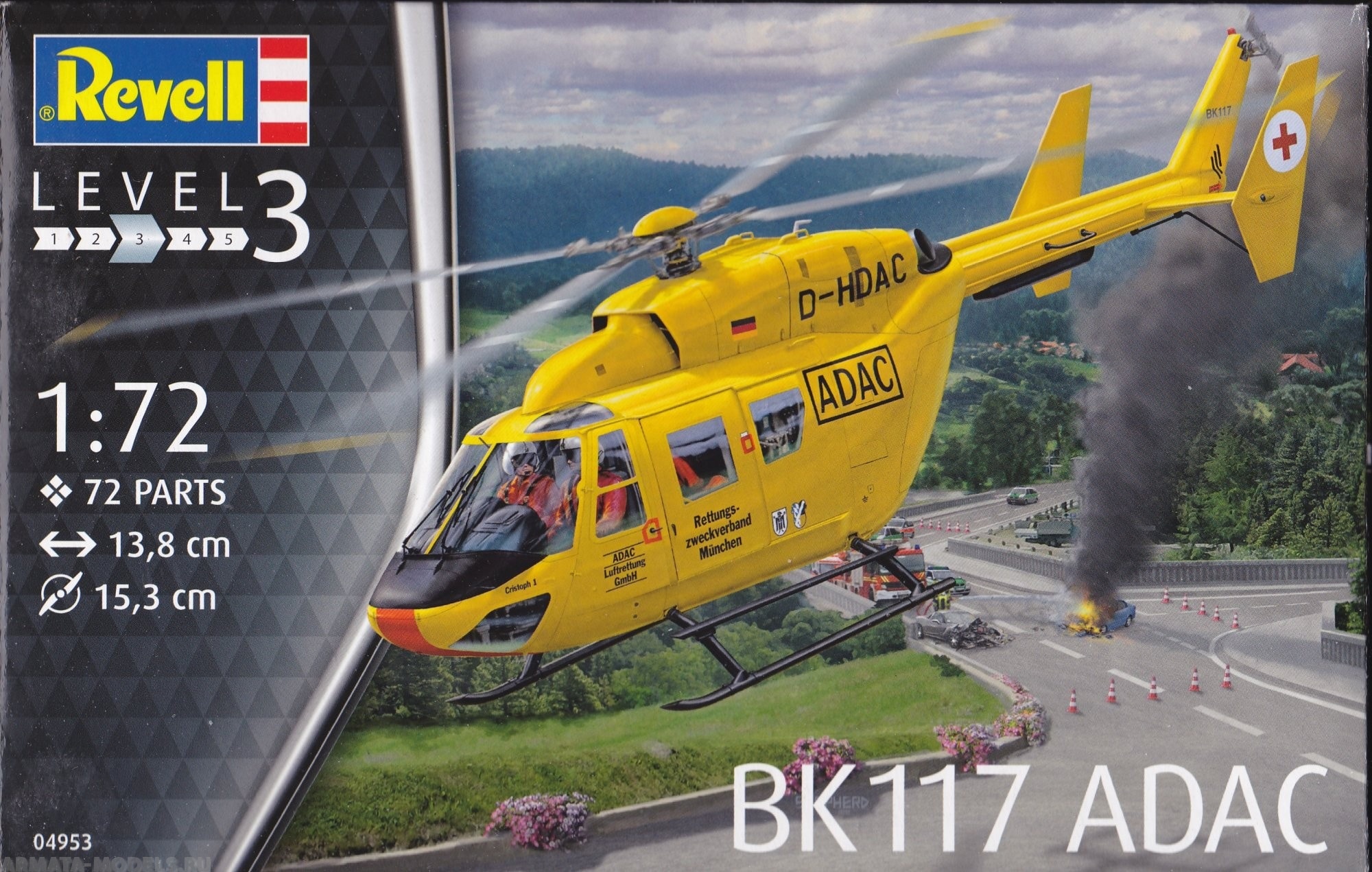 04953 Многоцелевой вертолет BK-117 спасательной службы ADAC Revell