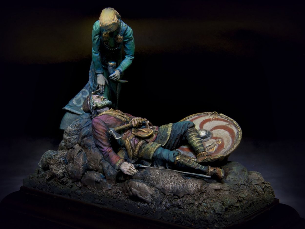 CHM-54066(M). Викинги: Избранный для Вальхаллы, 9-10 века (комплект из 2-х фигур). 54 мм. Материал – белый металл. Chronos Miniatures