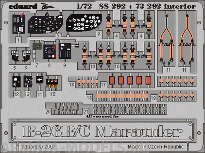 SS292 Фототравление B-26B/C interior For HASEGAWA kit