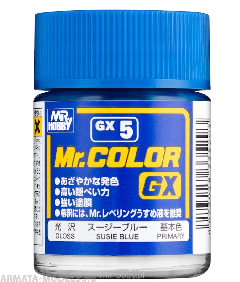 GX  5  краска художественная т.м. MR.HOBBY 18мл  Susie Blue Gloss