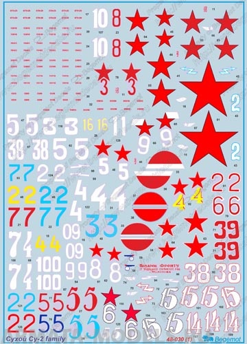 48030 Декаль Сухой Су-2 family