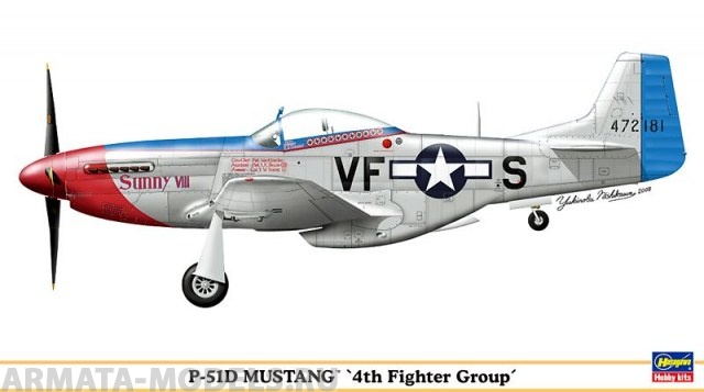 09886 Самолет P-51D Mustang Hasegawa