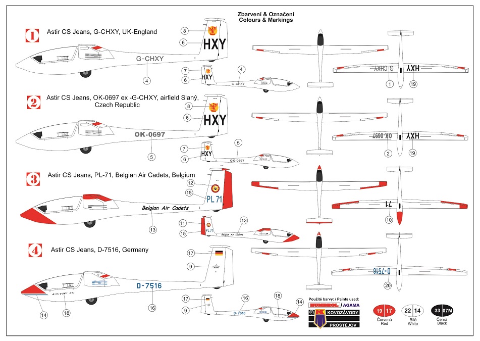 KPM0133 Grob Astir-77 Jeans KP Models