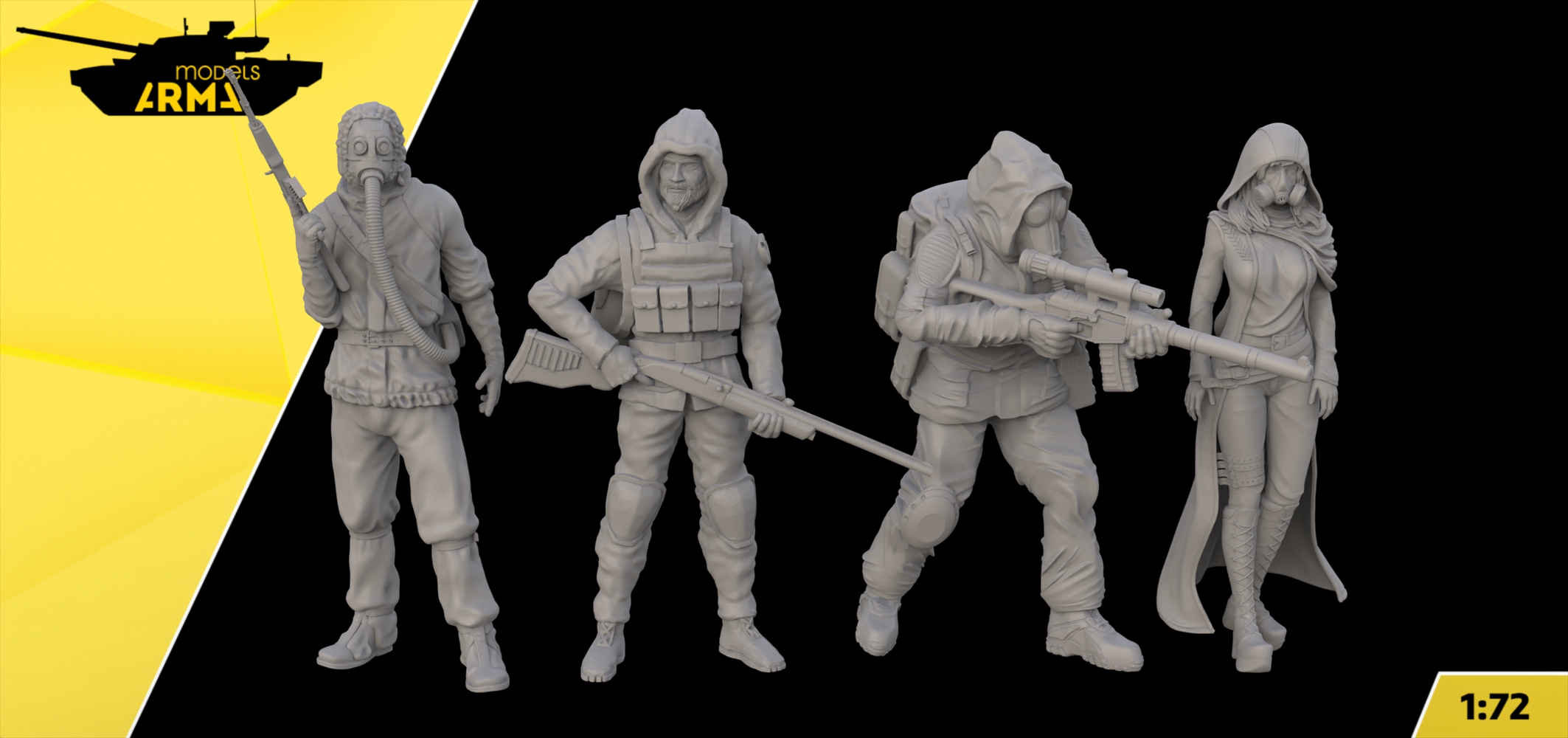 AM72453 Фигуры Сталкеров 4 шт. Arma Models