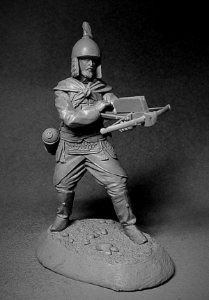 CHM-54132(M). Китайский арбалетчик, XIII век. 54 мм. Материал - белый металл. Chronos Miniatures