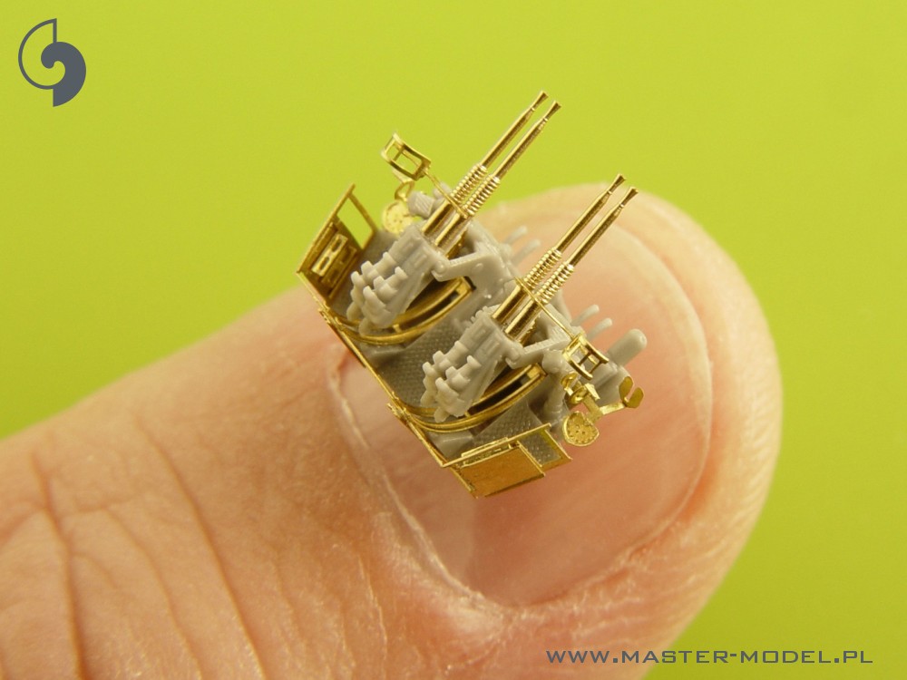 SM-350-093 USN 40 мм / 56 Bofors четверное крепление вер.1 / с директором Mk-51 - (смола, полиэтилен и токарные детали) - (6шт)