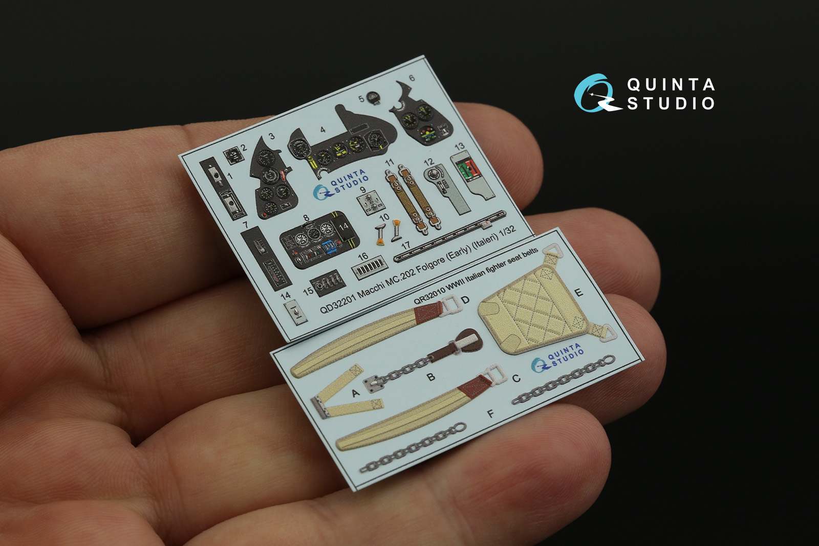 QD32201 3D Декаль интерьера кабины Macchi MC.202 Folgore ранний (Italeri)