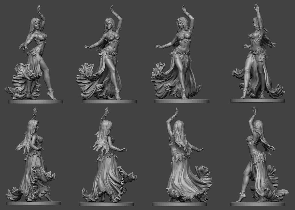 CHM-54160(M). Восточный танец: Девушка №1. 54 мм.  Материал - белый металл. Chronos Miniatures