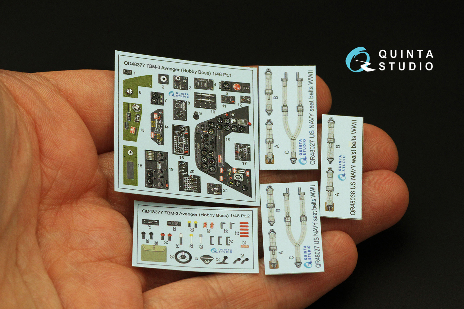 QD48377 3D Декаль интерьера кабины TBM-3 Avenger (Hobby Boss)