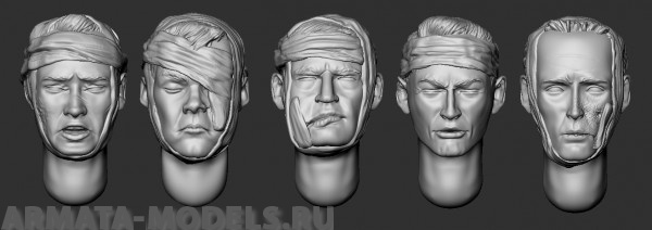 ARM356061 Головы раненых (с волосами) №1 ARMOR35