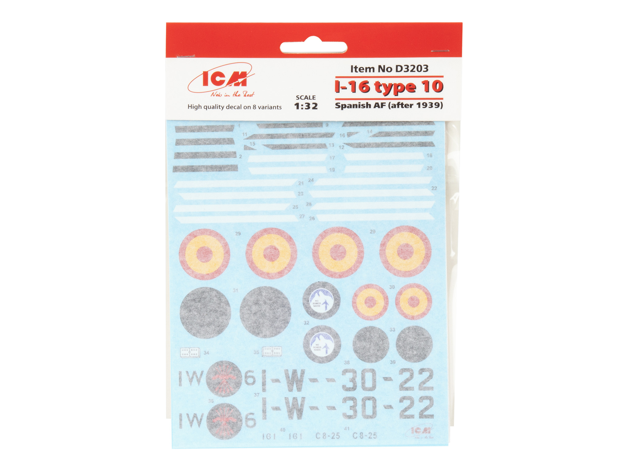 D3203 Декаль И-16 тип 10 ВВС Испании (после 1939 г.)