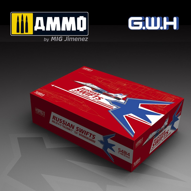 GWHS4814 Российский истребитель Миг-29 9-13 Стрижи 1/48 MIG-29 9-13 Fulcrum C Russian Swifts /w sp Great Wall