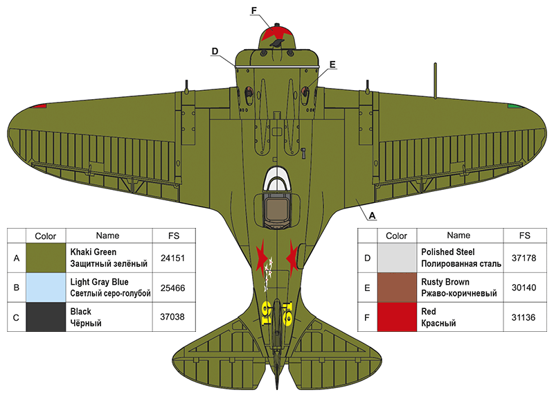 48010 Советский истребитель И-16 тип 18 ARK model