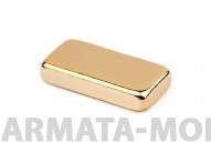 1272085MG Неодимовый магнит прямоугольник 10х5х2 мм, золотой