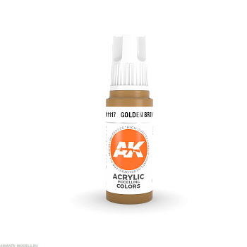 AK11117 Краска акриловая Golden Brown 17ml
