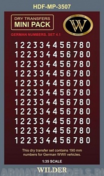 MP-3507 Немецкие номера для наземной техники. Сет 4.1 Сплошные, белые, высота 190 мм.