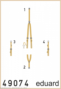 49074ED Комплект фототравления Spitfire Mk.VIII seatbelts SUPERFABRIC