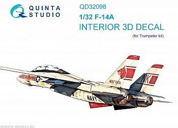 QD32098 3D Декаль интерьера кабины F-14A (Trumpeter)