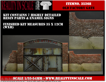 35269RIS Old Factory Gate - 7 resin pcs. and signs