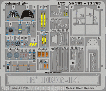SS263 Фототравление Bf-109 G-14  For Academy kit